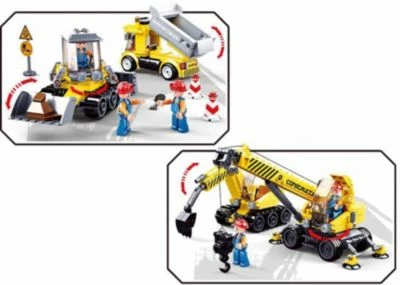 Sluban Baustellenfahrzeuge Set (463 Teile) 6 Sluban Baustellenfahrzeuge Set (463 Teile) – Bild 4