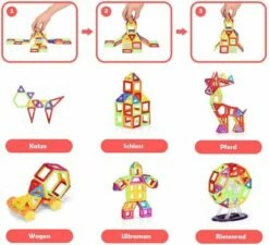 COSTWAY® Magnetspielzeug 158 Teile Magnetische Bausteine -Siku-Shop 22566086 03