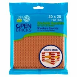 Stapelbare Bauplatte (16 X 16 Cm, 20 X 20 Noppen), Helbraun, 4er-Pack -Siku-Shop 22782707 03