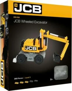BRIXIES 3D-Bausatz JCB Bagger, 268 Ministeine, Inkl. Aufbauanleitung, Geschenkbox