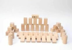 LEO & EMMA Holzspielzeug Öko Holzbausteine 54teilig In Schönem Baumwollbeutel -Siku-Shop 24097788 02