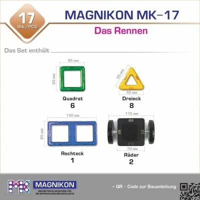MAGNIKON Magnetische Bausteine “Das Rennen” - Magnetbau-Set 17-teilig, Magnetbausteine, Ideal Als Konstruktionsspielzeug Zur Förderung Von Kreativität & Motorik, Spielzeug Für Kinder Ab 3 Jahre 8 MAGNIKON Magnetische Bausteine “Das Rennen” - Magnetbau-Set 17-teilig, Magnetbausteine, Ideal Als Konstruktionsspielzeug Zur Förderung Von Kreativität & Motorik, Spielzeug Für Kinder Ab 3 Jahre – Bild 6