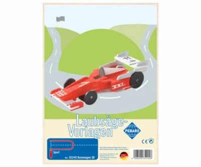 Pebaro Laubsägevorlage Rennwagen 3D", 352/4S" 3 Pebaro Laubsägevorlage Rennwagen 3D", 352/4S"
