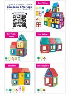 MAGNIKON Magnetische Bausteine MK-84, Magnetbau-Set "Das Schloss", 84-Teilig, Standardgröße, Konstruktion Blöcke -Siku-Shop 26669003 05