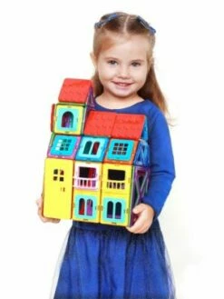 MAGNIKON Magnetische Bausteine MK-84, Magnetbau-Set "Das Schloss", 84-Teilig, Standardgröße, Konstruktion Blöcke -Siku-Shop 26669003 06