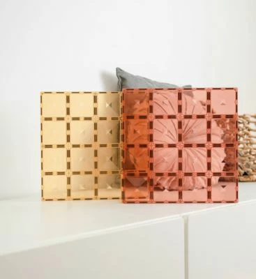 Connetix Tiles Base Plate Lemon & Peach Magnetbausteine 4 Connetix Tiles Base Plate Lemon & Peach Magnetbausteine – Bild 2