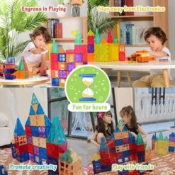 Brightake Bunte Magnetische Bausteine Kinderspielzeug Pädagogisches Farbfenster-Magnetpuzzle Für Kinder -Siku-Shop 30437108 03