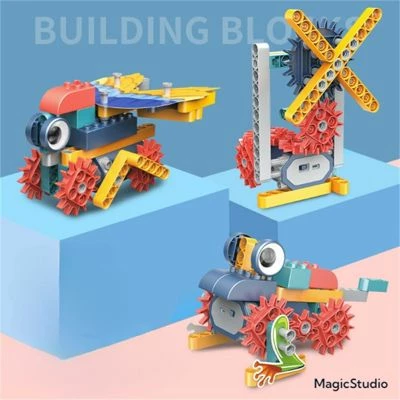 Brightake Lernspielzeug Für Kinder Mit Großen Partikelbausteinen DIY Elektrische Wissenschafts- Und Bildungsbausteine Zusammengebaute Kinderspielzeuge Mit Mechanischen Getrieben 5 Brightake Lernspielzeug Für Kinder Mit Großen Partikelbausteinen DIY Elektrische Wissenschafts- Und Bildungsbausteine Zusammengebaute Kinderspielzeuge Mit Mechanischen Getrieben – Bild 3