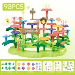 Enbaoxin Große Partikel Baustein Spielzeug Vielfältiges Blumenmodell Kinderspielzeug