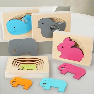 Epik Mehrschichtige 3D-Puzzle-Blöcke Holzpuzzle Aus Fünf Schichten Mit Cartoon-Tieren 4 Epik Mehrschichtige 3D-Puzzle-Blöcke Holzpuzzle Aus Fünf Schichten Mit Cartoon-Tieren – Bild 2