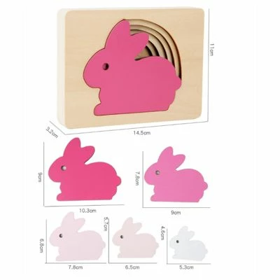 Epik Mehrschichtige 3D-Puzzle-Blöcke Holzpuzzle Aus Fünf Schichten Mit Cartoon-Tieren 6 Epik Mehrschichtige 3D-Puzzle-Blöcke Holzpuzzle Aus Fünf Schichten Mit Cartoon-Tieren – Bild 4